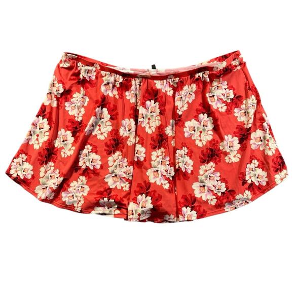 Torrid High Rise Swim Skirt Skort Women’s Size 6 6X Floral UPF 40 Summer Beach - Picture 2 of 12